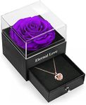 HEGUD for Mom Preserved Real Rose with I Love You Necklace in 100 Language Gift for Her, Mom Girlfriend Women,Wife, Eternal Real Rose Flower for Birthday Anniversaries