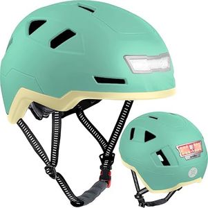 XNITO Bike Helmet with LED Lights - Urban Bicycle Helmet for Adults, Men & Women - CPSC & NTA-8776 Dual Certified - Class 3 E-Bikes, Scooters, Onewheel, Commuter, Mountain (Mint, Medium)