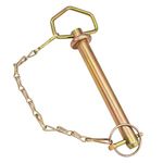 CGEAMDY Swivel Handle Hitch Pin with Yellow Coating, Drop Handle Tow Hitch Pin with Linch & Chain, Hitch Pin with Clip Accessories, Locking Pins Fasteners for Agricultural Couplings Tow Balls