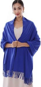 RIIQIICHY Winter Scarf for Women Blue Pashmina Shawls Wraps for Evening Dresses Large Warm Soft Scarves