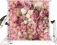 8x8ft Pink Rose Floral Wedding Back