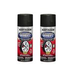 Rust-Oleum 248928-2PK High Performance Wheel Spray Paint, 11 oz, Matte Black, 2 Pack