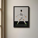 QUOTE - UNQUOTE ART, Ronaldo Poster, Real Madrid Frame, Ronaldo Gifts, 13x17 inches, Black Frame