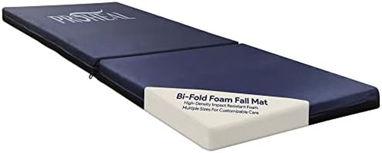 Foam Fall Mat for Elderly - Thick Bi-Fold Fall Prevention for Seniors and Children - High-Density Impact-Resistant Safety Floor Mat - Handicapped Patients Bedside Safety 24” x 66” x 2”