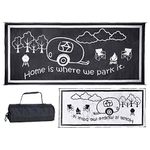 Stylish Camping RH8181 Black/White 8'x18' RV Home Mat