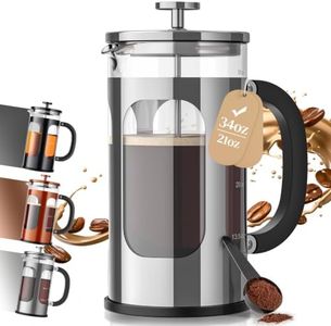 Veken French Press Coffee Maker,No Plastic Touching Cafe,34oz 1L Cafetera