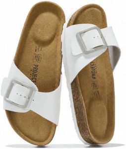Project Cloud Genuine Leather Sandals Women Dressy Summer Beach Essentials - Flip Flops & Slides with Memory Foam Insole Womens Sandals Comfortable Footwear (Ibiza, Off-Whi, 6.5)
