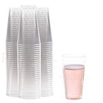 Clear Plastic Cups | 14 oz. 100 Pack | Hard Disposable Cups | Plastic Wine Cups | Plastic Cocktail Glasses | Large Plastic Drinking Cups | Plastic Party Punch Cups | Bulk Wedding Plastic Tumblers