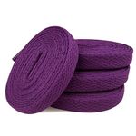 EKIND 2 Pairs 45" Flat Coloured Athletic Shoe Laces for Sports Shoes Boots Sneakers Skates Fits All Adult and Kids (Purple)