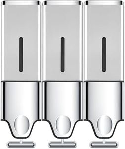 EHORIA 3-in-1 Quadrate Dispensers for The Shower,Shower soap Dispenser,Conditioner Dispenser, Shampoo Dispenser,No Drilled Wall Mounted Distributor,Hotel,Bathroom,Home (Triple, Silvery)