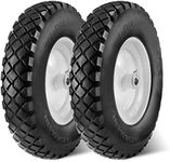 MaxAuto Wheelbarrow Tire 4.80 4.00-8 Flat-Free 4.80/4.00-8 Tire and Wheel w/Grease Fitting, 3" Centered Hub, 3/4" Bearings, 4.80 4.00-8 Tire for Hand Truck, Trolley, Garden Cart, Wagons