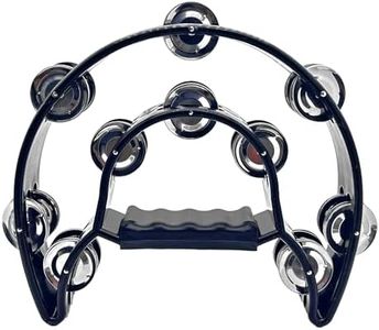 Metal Jingle 9.4 inche Handheld Tambourine Drum Half Moon Tambourine Suitable for Children, Adults, and KTV Musical Instrument for Jazz, Classical, Hip Hop, Rock, and Gospel