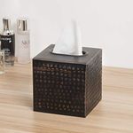 MyGift Brushed Bronze Hammered Metal Tissue Box Cover Holder with Open Bottom - Handcrafted in India