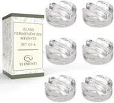 Elementi Fermentation Weight Set of 6 - Fermenting Weights, Glass Fermentation Weights, Canning Weights, Glass Weights for Fermenting Wide Mouth Mason Jars, Pickling Weights Glass with Handles