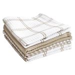 T-fal Premium Waffle Dish Cloths: Highly Absorbent, Super Soft - 100% Cotton, 12"x13" Flat Waffle Dish Cloth for Cleaning & Drying, (4-Pack), Sand