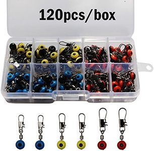 Fishing Line Sinker Slides Fishing Float Connector Rolling Swivels with Interlock Snaps Red/Yellow/Blue