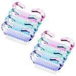 Geebymol Nail Brush 8 Pcs Mini Handle Nail Brush Hand Scrubbing Cleaning Brush Fingernail Brushes Plastic Clean Brush, Kids Nail Scrubbing Brushes for Cleaning Nails(Blue, Green, Pink, Purple)