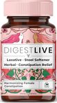 DigestLive Herbal Laxatives for Constipation for Women - 100 Capsules - Natural Constipation Relief and Daily Supplement for Digestive Function, Colon Cleanse, and Detox - Vegan, Gluten and GMO Free