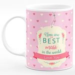 CHHAAP You are The Best MASI in The World Love You Printed Microwave Safe Ceramic Coffee Tea Milk Mug for Aunt MASI Ji Happy Birthday (Multicolor, 350 ml) (URTB1 27)