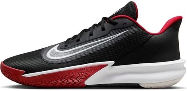 NIKE Men's Precision VII Basketball Shoe, Black White University Red, 8 US