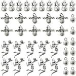 Honbay 40PCS Alloy Ball Sports Charms Volleyball Charms Pendant I Love Volleyball Charms Collection for DIY Earring Necklace Bracelet Jewelry Crafting Making (4 Style)