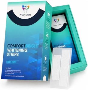 Prism Smile Teeth Whitening Strips, 48 Count 24 Days Treatment, Non-Slip Cool Mint Whitening Strips, Enamel Safe Zero Sensitivity for Sensitive Teeth, Removes Coffee Tea Wine Tobacco Stains
