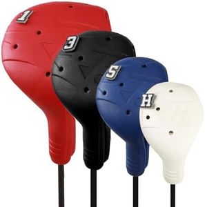 FRANKTECH Golf Head Covers, EVA Plastic Golf Club Covers for Driver Fairway Woods Hybrid, Driver Headcover with Pins, Fit All Right-Handed Golf Clubs, Easy On Off, Washable (Mix #2 4pcs Set)