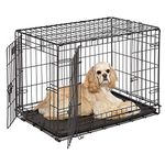 MidWest Homes for Pets Newly Enhanced Single & Double Door iCrate Dog Crate, Includes Leak-Proof Pan, Floor Protecting Feet, Divider Panel & New Patented Features