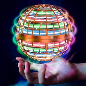 Flying Orb Ball Toys Soaring Hover Pro Boomerang Spinner Hand Controlled Mini Drone Globe Shape Spinning Safe for Kids Adults Outdoor Indoor by Tikduck (Orange)