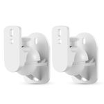 TNP Universal Satellite Speaker Wall Mount Bracket Ceiling Mount Clamp with Adjustable Swivel and Tilt Angle Rotation for Surround Sound System Satellite Speakers - 2 Pack, White