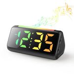 Digital Alarm Clock for Kids, Sound Machine Alarm Clock with 9 Colors Night Light 12 Soothing Sounds 8 Ringtones Dimmer Memory Function USB Charger, Bedside Clocks for Kids Adults Sleeping Nursery