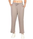 Alan Jones Clothing Women's Relax Fit Ankle Length Trouser Jogger (Brown_Medium, Relaxed)