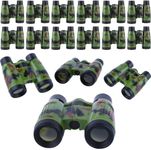 ASONA 12PCS Binoculars for Kids with Camouflage Color, Binoculars Nature Exploration Toys Bulk Safari Jungle Animal Theme Party Favors Gifts for Outdoor Bird Watching Camping Hunting Hiking