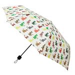 Signare Folding Lightweight Windproof Umbrella for Women Sun Parasol Designs (Cheeky Cat, UM-SHFO-CHEKY)