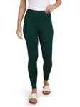 TWIN BIRDS Tailored Cut & Classic Fit Stretchable Bottle Green Coloured Viscose Elasthane Fabric Ankle Length Leggings for Women - (2XL)