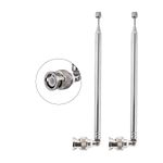 Vecys BNC Male Connector Telescopic Antenna 7 Sections VHF UHF 685cm Telescopic BNC Plug Antenna for CB Radio Police Scanner Ham Radio Two Way Radio Mobile Scanner Wireless Microphone（2 pcs）