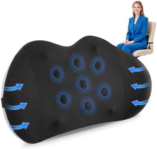 QUTOOL Lumbar Support Cushion – Memory Foam Back Support Cushion with Breathable Mesh Cover & Adjustable Strap, Lumbar Support Pillow for Office Chair, Car & Gaming Chair
