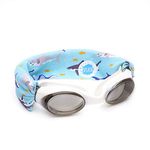 Splash Place SWIM GOGGLES with Fabric Strap - SHARK ATTACK | Fun, Fashionable, Comfortable - Adult & Kids Swim Goggles