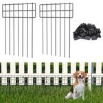 LIANTRAL 25 Pack Decorative Garden Fence, Animal Barrier Fence, Rustproof Metal Wire Fencing, Dog Rabbits Ground Stakes No Digging for Outdoor Use, 17 in(H) X 27 ft(L)