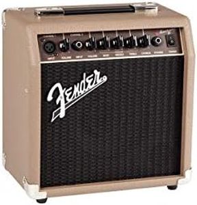 Fender Acoustasonic Guitar Amp for Acoustic Guitar, 15 Watts, with 2-Year Warranty 6 Inch Speaker, Dual Front-Panel inputs, 11.5Hx11.19Wx7.13D Inches, Tan