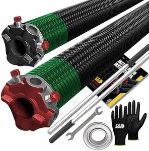 Garage Door Torsion Spring Replacement 2" Pair 243x2x28 with Winding Bars, 1" Steel Bearing, Gloves & Wrench Precision E-Coating Heavy Duty 5-Year Warranty Min 30,000 Cycles