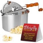 Original Whirley Pop Popcorn Maker - 6 Quart Popcorn Popper, Popcorn Maker With Metal Gears, Wabash Valley Farms Stove Top Popcorn Maker, Gourmet Popcorn Pot, Culinary Popcorn Popper (Stainless Steel)