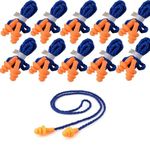 10 Pairs Soft Silicone Corded Ear Plugs Individually Wrapped Reusable Sleep Swim Noise Hearing Protection Earplugs Music Concerts Construction Shooting Hunting Motor Sports