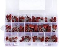 Molence 180PCS 15 Values Metallized Film Capacitor, 400V 630V 0.001uF to 0.56uF CBB22 Polypropylene Film DC Capacitor Assortment Kit