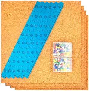 Stained Glass Supplies and Tools, 4 Pcs 12" x 12" Heat Resistant Stained Glass Work Surface, 12 Pcs 12" Layout Blocks for Stained Glass Panels, 100 Pcs Push Pins