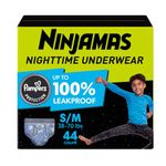 Pampers Ninjamas Nighttime Bedwetting Underwear Boys Size S/M (38-70 lbs) 44 Count (Packaging & Prints May Vary)