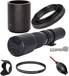 OPTURA HD 500mm/1000mm f/8 Manual Telephoto Lens for Nikon D5600 D5500 D5300 D5200 D5100 D3500 D3400 D3X D3300 D3100 D3200 D7500 D7200 D7000 D7100 D750 D90 D850 Camera Lenses