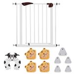 Safe-O-Kid® Tot Tamer Pure Metal Baby Safety Gate with 1 Year Manufacturer Warranty, (75-85 cm) Adjustable, 2 Way Auto Close, Barrier for Stairs, Door and Hallways, Barrier Fence-Brown