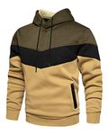 Mooncolour Mens Novelty Color Block Hoodies Cozy Sport Outwear Green Khaki