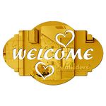 Wall1ders Sign Welcome Gold Acrylic Mirror Stickers for Wall, Decorative Items Home Decoration for Bedroom, Living Room, Office, Study Room